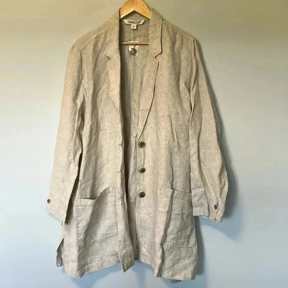 NWT Coldwater Creek 100% linen beige tan jacket - Picture 5 of 6